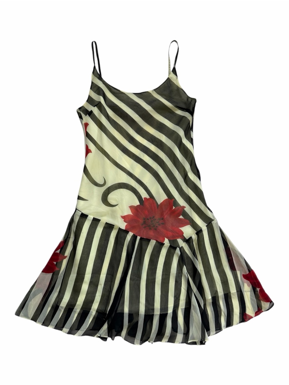 Vintage Miss B Striped Floral Mesh Dress